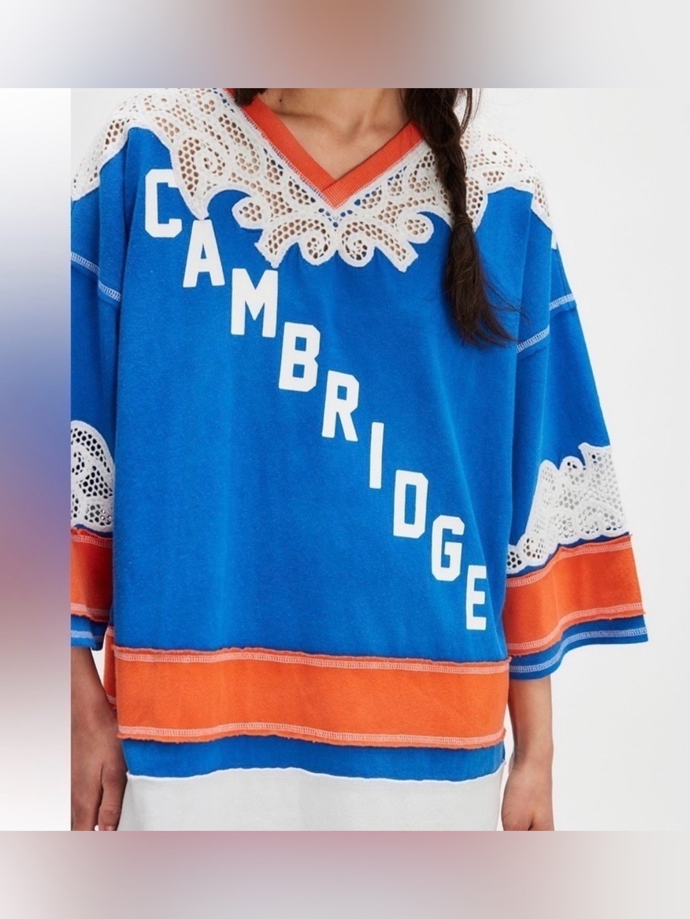 Free People X We The Free Stanley Cambridge Tee - XS - Washed Blue